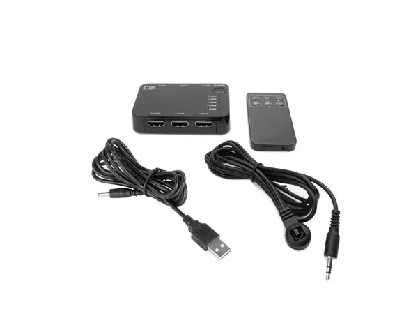 HDMI суич ACT AC7841, 5/1, 3D, 4K@60Hz, Черен - image 2