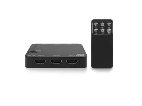 HDMI суич ACT AC7841, 5/1, 3D, 4K@60Hz, Черен