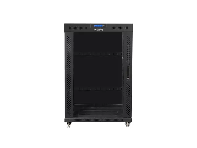 Комуникационен шкаф, Lanberg rack cabinet 19" free-standing 22U/800x1000 (flat pack) with mesh door lcd black v2 - image 3