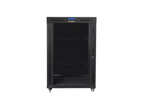 Комуникационен шкаф, Lanberg rack cabinet 19" free-standing 22U/800x1000 (flat pack) with mesh door lcd black v2 - image 3