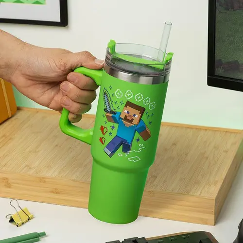 Чаша Paladone: Minecraft - Green 900ml Multiway Travel Cup Stra, PP14600MCF - image 4