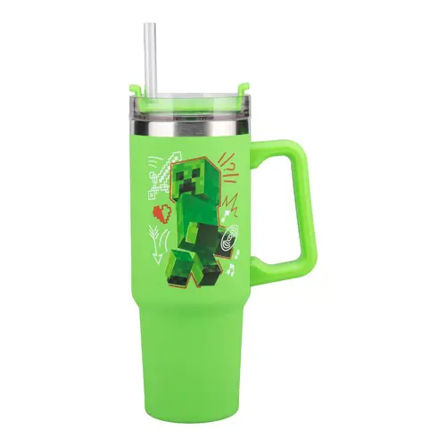 Ποτήρι Paladone: Minecraft - Green 900ml Multiway Travel Cup Straw, PP14600MCF