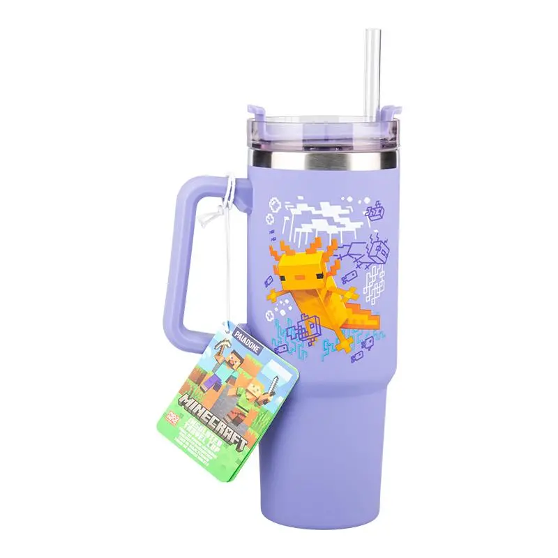 Чаша Paladone: Minecraft - Purple 900ml Multiway Travel Cup Straw, PP14948MCF - image 1