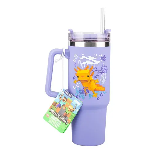 Чаша Paladone: Minecraft - Purple 900ml Multiway Travel Cup Straw,  PP14948MCF - image 1