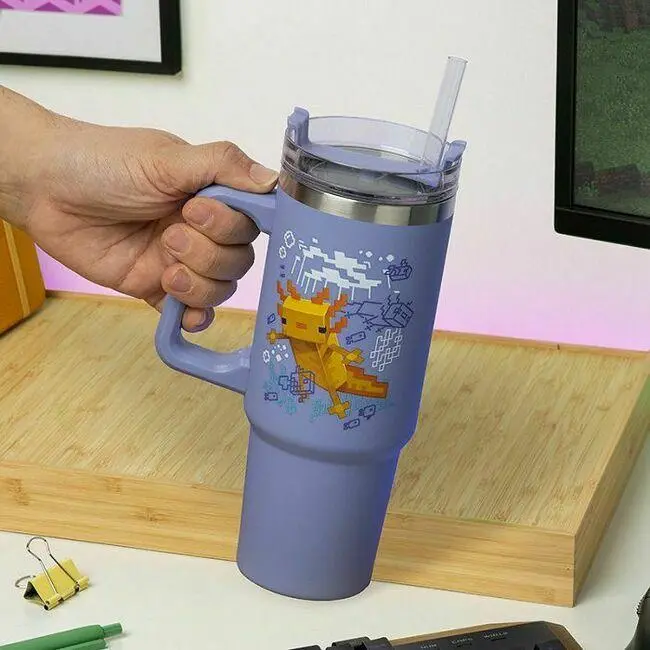 Чаша Paladone: Minecraft - Purple 900ml Multiway Travel Cup Straw, PP14948MCF - image 2