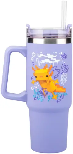 Pahar Paladone: Minecraft - Purple 900ml Multiway Travel Cup Straw, PP14948MCF