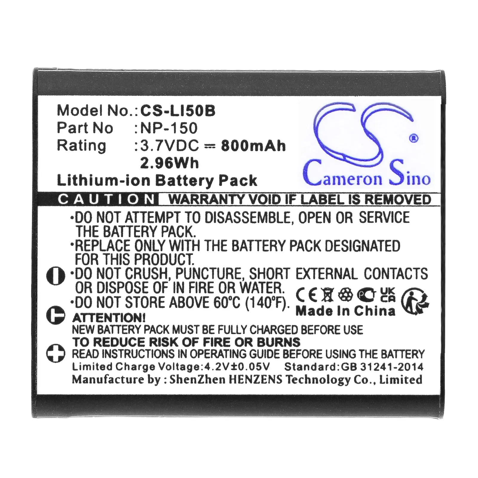 Μπαταρία για μηχανή Cameron Sino 3.7V 800mAh, LiIon, OLYMPUS Li50