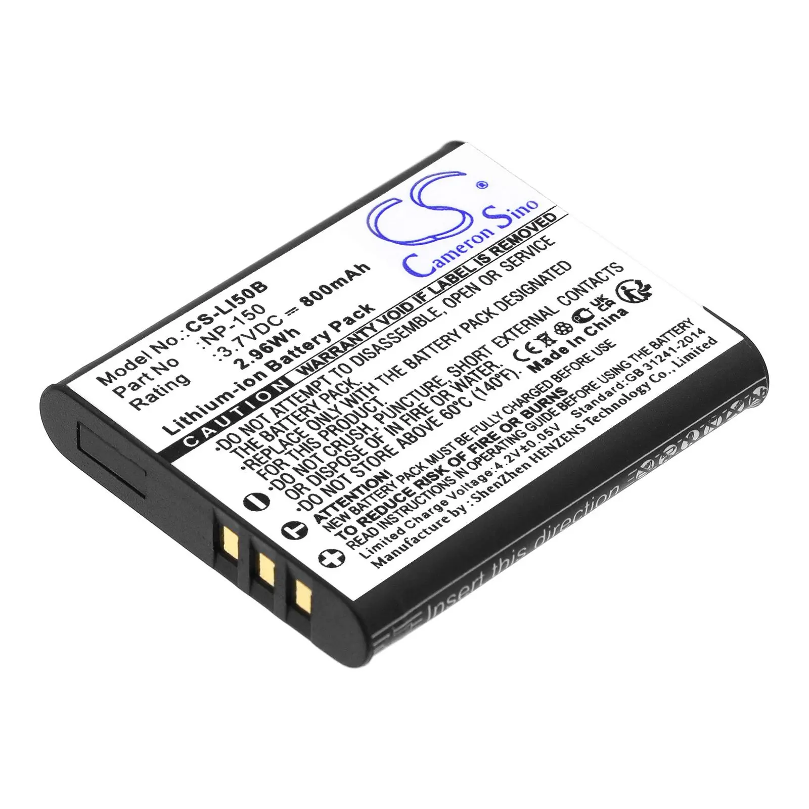 Батерия за апарат Cameron Sino 3.7V 800mAh, LiIon , OLYMPUS Li50 - image 2