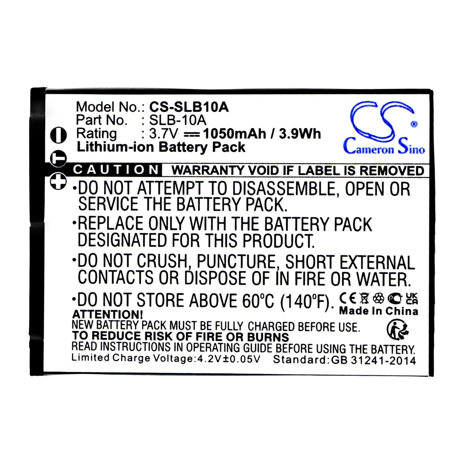 Батерия за фотоапарат SAMSUNG SLB10A LiIon 3.7V 1050mAh, Cameron Sino - image 2