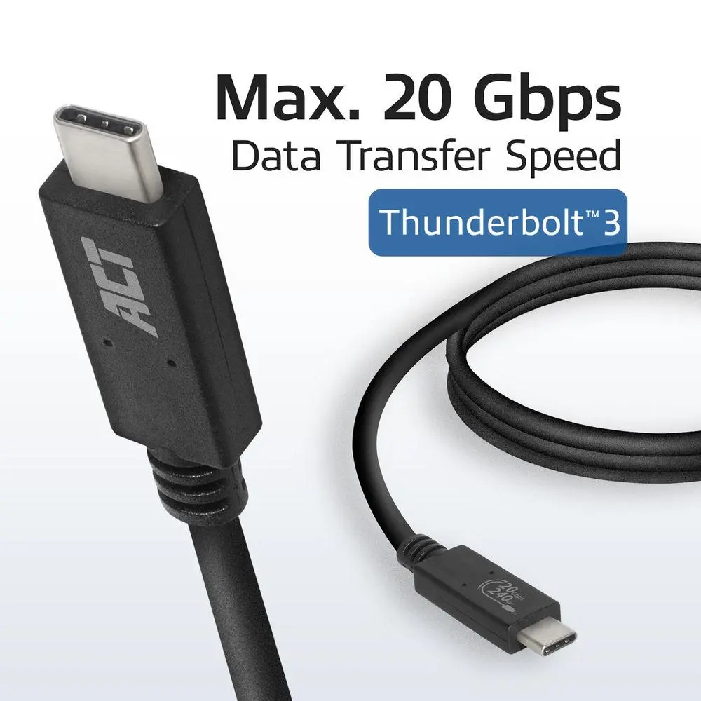 ACT Кабел USB-C - USB-C, 1 м / USB4, 20Gbps, 240W, сертифициран USB-IF - image 4