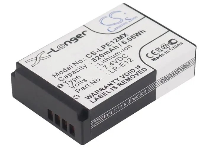 Батерия за камера CANON LPE12MX LiIon 7.4V 820mAh Cameron Sino - image 1