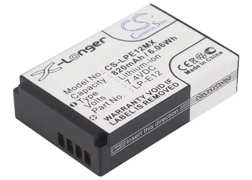 Μπαταρία κάμερας CANON LPE12MX LiIon 7.4V 820mAh Cameron Sino - 2