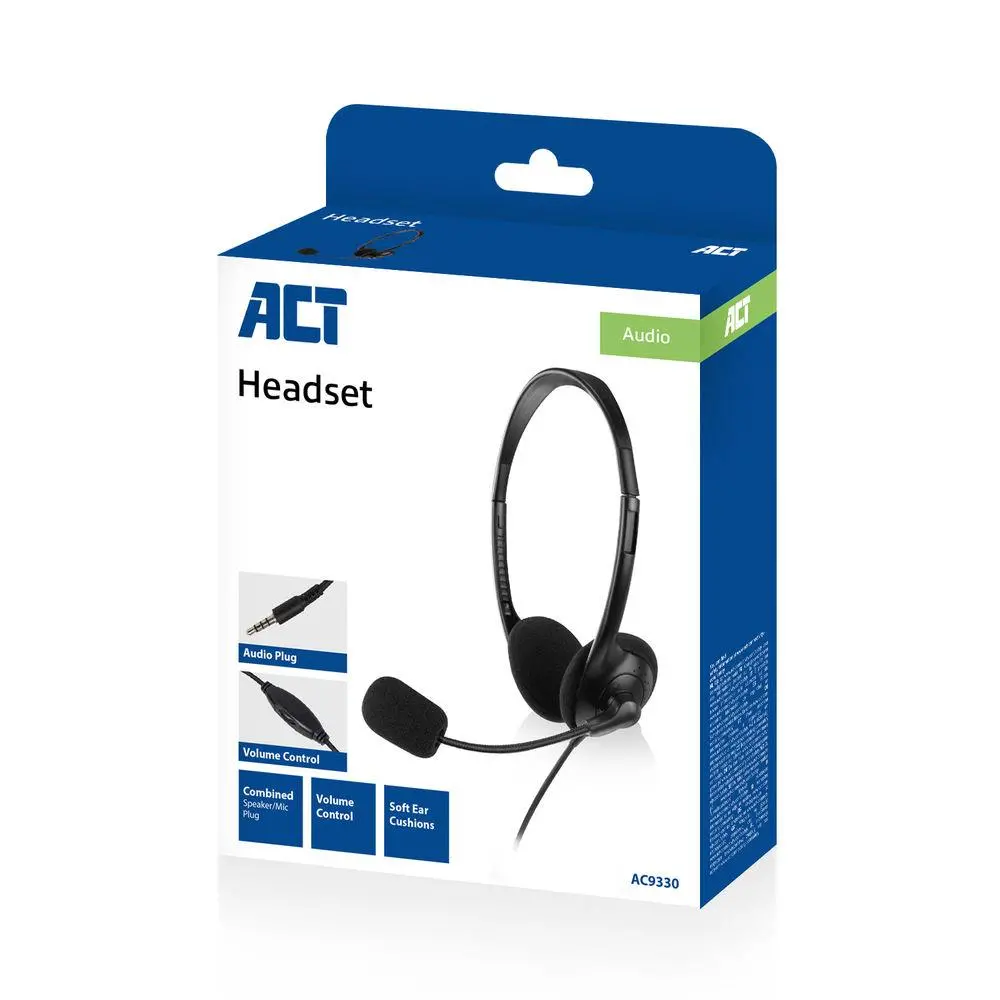 ACT Слушалки с микрофон, 3.5mm жак, 2м - image 4
