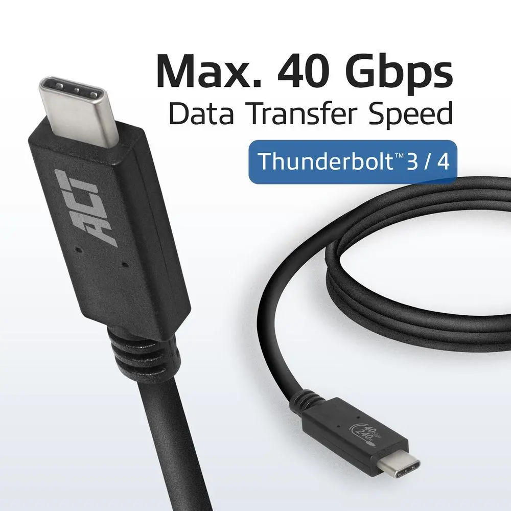Кабел ACT USB-C - USB-C, 0.8 м / USB4, 40Gbps, 240W, сертифициран USB-IF - image 4