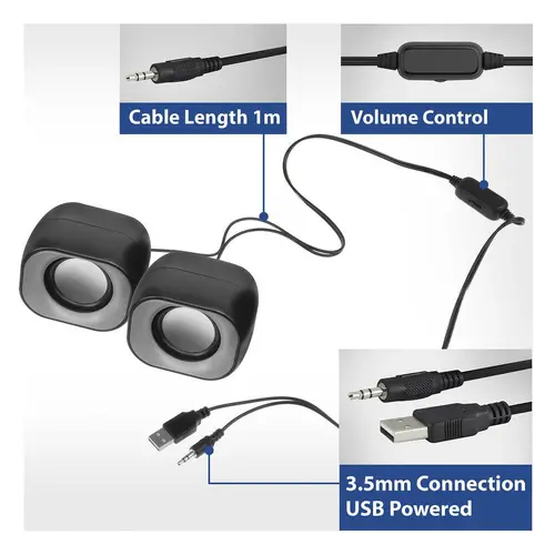 ACT Στερεοφωνικά ηχεία Eminent 2.0, τροφοδοσία USB, 2 x 3W - 3