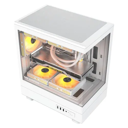 Darkflash кутия Case mATX - DB330M White - Reversed fans included - image 3