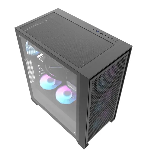 Darkflash кутия Case ATX - DRX70 Mesh Black - Addressable RGB 4 fans, USB-C - image 1