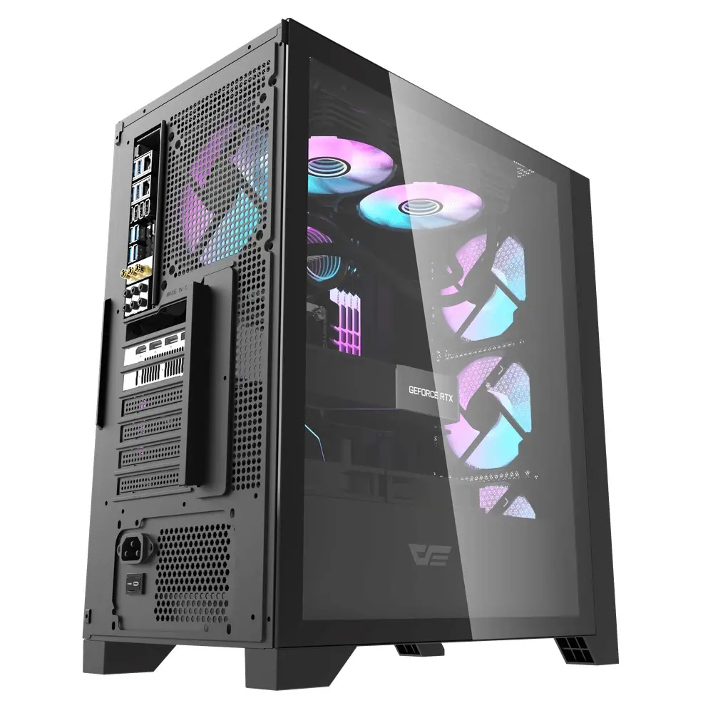 Darkflash кутия Case ATX - DRX70 Mesh Black - Addressable RGB 4 fans, USB-C - image 2