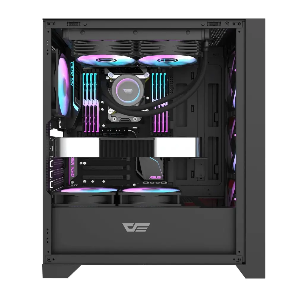 Darkflash carcasă Case ATX - DRX70 Mesh Black - Addressable RGB 4 ventilatoare, USB-C - image 3