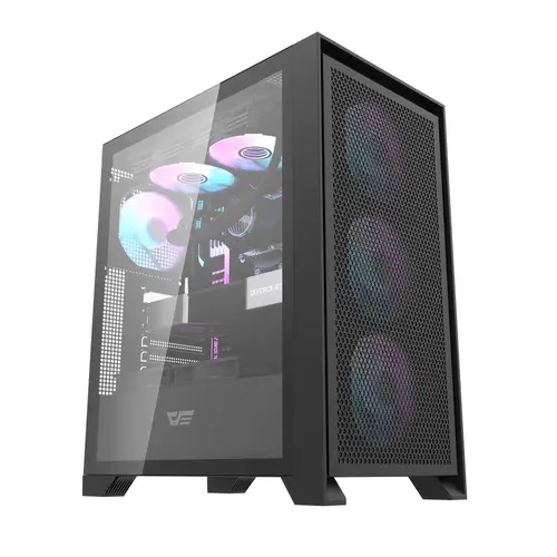 Darkflash carcasă Case ATX - DRX70 Mesh Black - Addressable RGB 4 ventilatoare, USB-C