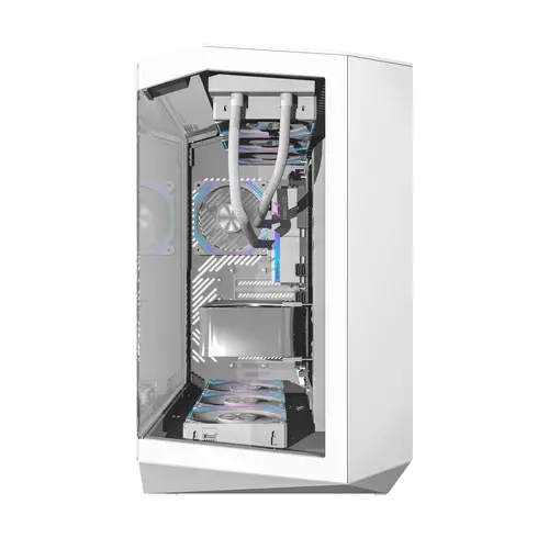 Darkflash кутия Case ATX - DY470 Ice White - 4 x 120 mm Infinity Mirror Fans - image 2
