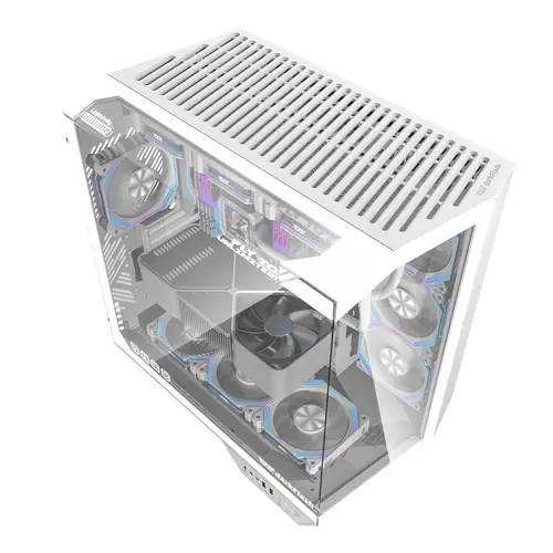 Darkflash кутия Case ATX - DY470 Ice White - 4 x 120 mm Infinity Mirror Fans - image 7