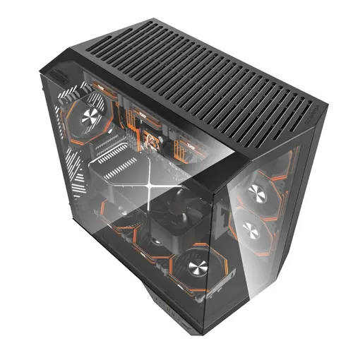 Darkflash кутия Case ATX - DY470 Shadow Black - 4 x 120 mm Infinity Mirror Fans - image 4