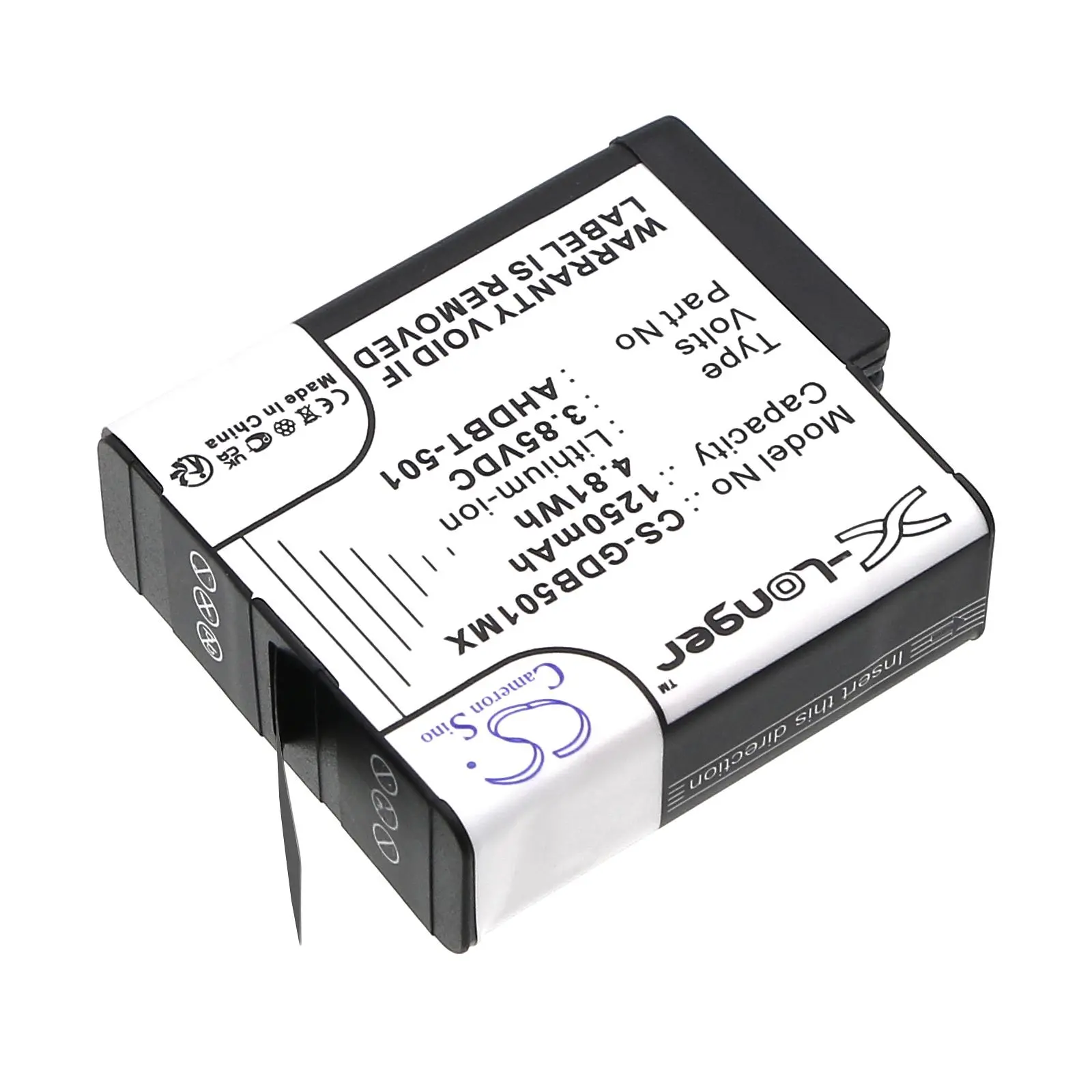 Батерия за камера GOPRO Hero 5; Hero 6; Hero 7; Hero 8 AHDBT-501 3,85V 1250mAh LIIon Cameron Sino - image 3