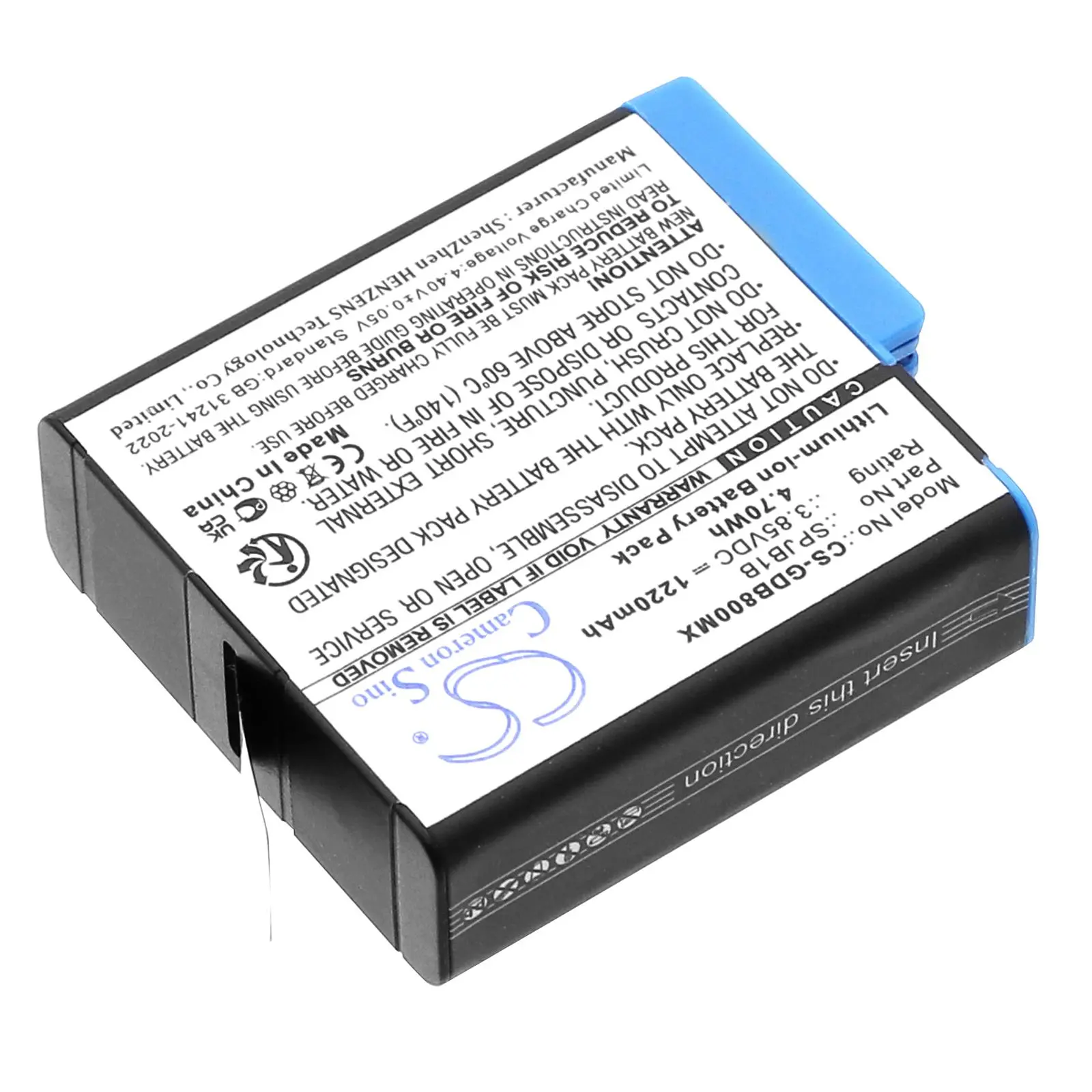 Батерия за камера GOPRO Hero 5; HERO 6; Hero 7; Hero 8 AABAT-001 3,85V 1220mAh LIIon Cameron Sino - image 3
