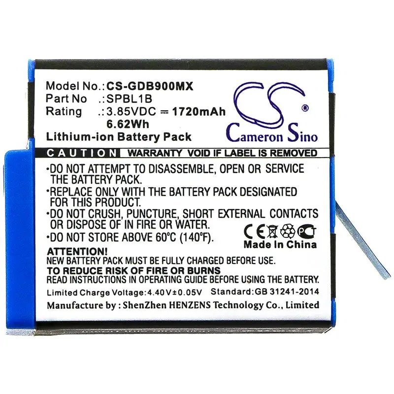 Батерия за камера GO PRO Hero 9; HERO 10; Hero 11; Hero 12 AHDBT-901 3,85V 1720mAh LIIon Cameron Sino - image 2