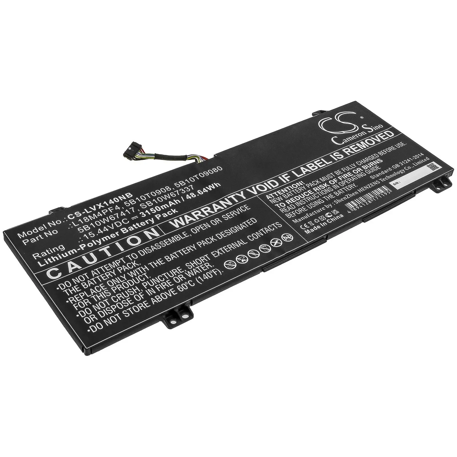 Батерия за лаптоп LENOVO L18M4PF4 Xiaoxin Air 14 2019, Ideapad S540-14IWL 15,44V 3150mAh CAMERON SINO - image 1