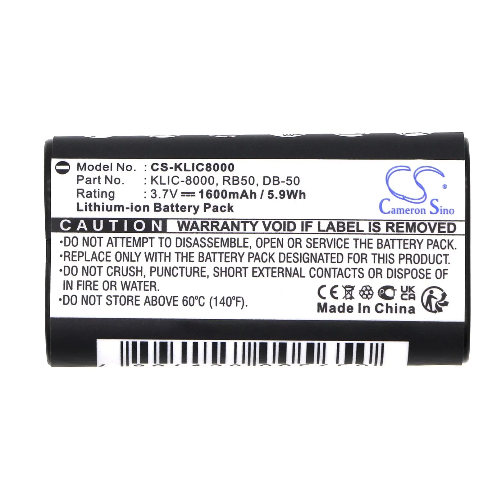 Батерия за фотоапарат KODAK KLIC-8000 LiIon 3.7V 1600mAh Cameron Sino - image 1