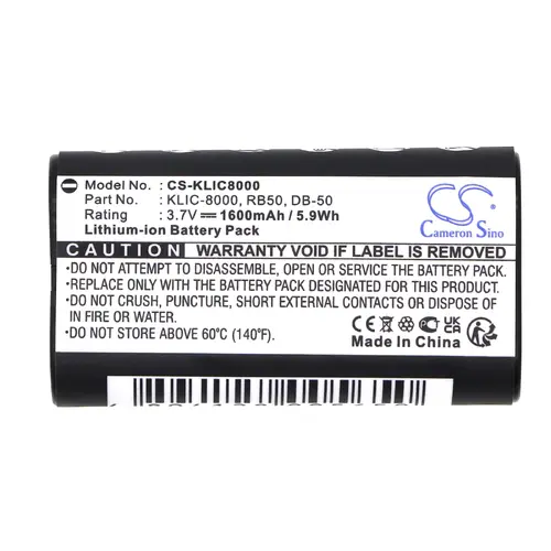 Батерия за фотоапарат  KODAK KLIC-8000 LiIon 3.7V  1600mAh Cameron Sino - image 1