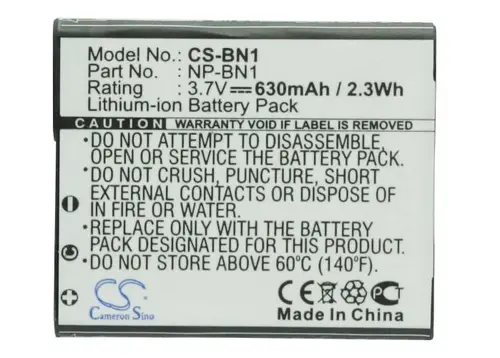 Батерия за фотоапарат SONY  NP BN1  LiIon 3.7V 630mAh Cameron Sino - image 2