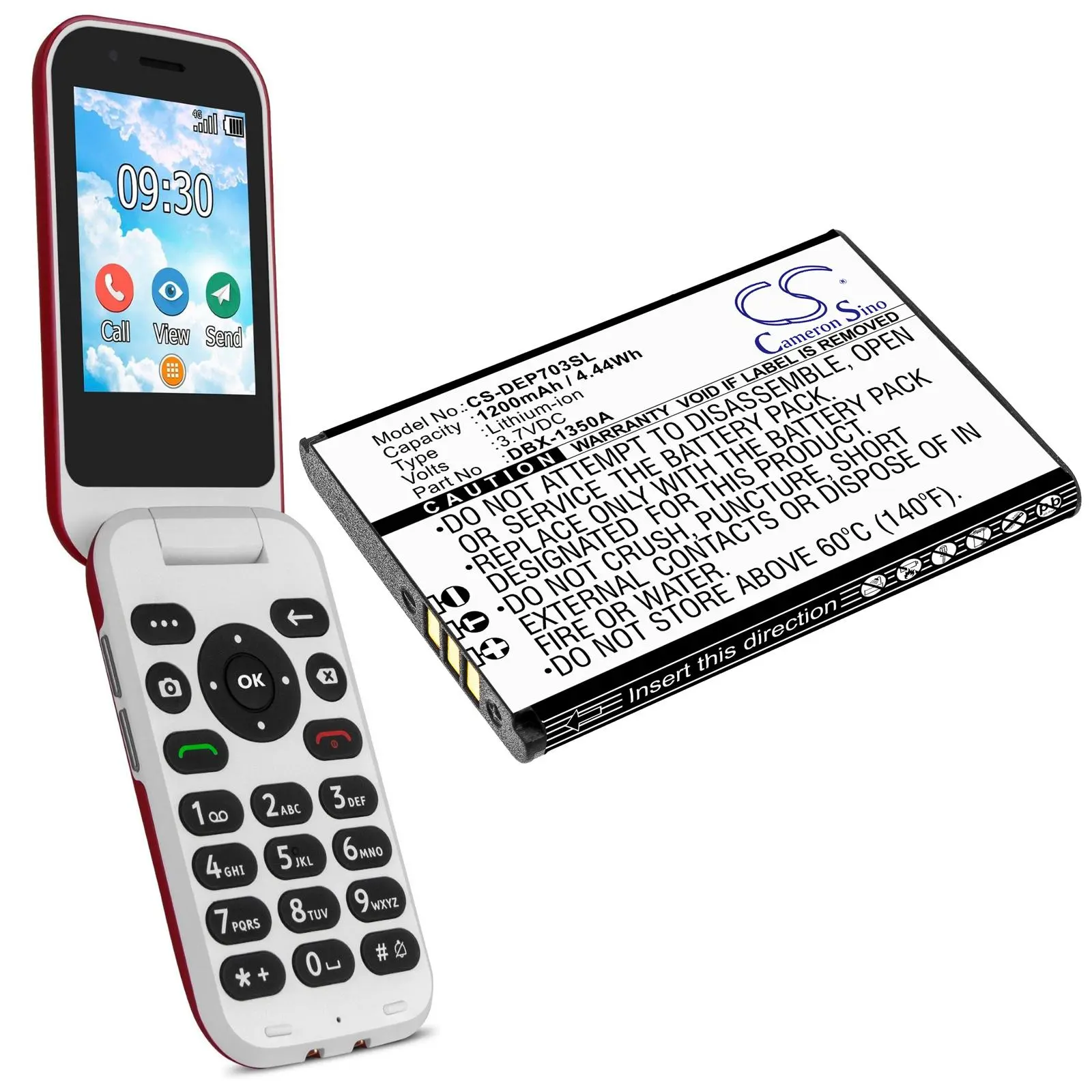 Батерия за мобилен телефон DORO 7030, 7031, 7080, DFC-0270 DBX-1350A LiIon 3,7V 1200mAh CAMERON SINO - image 1
