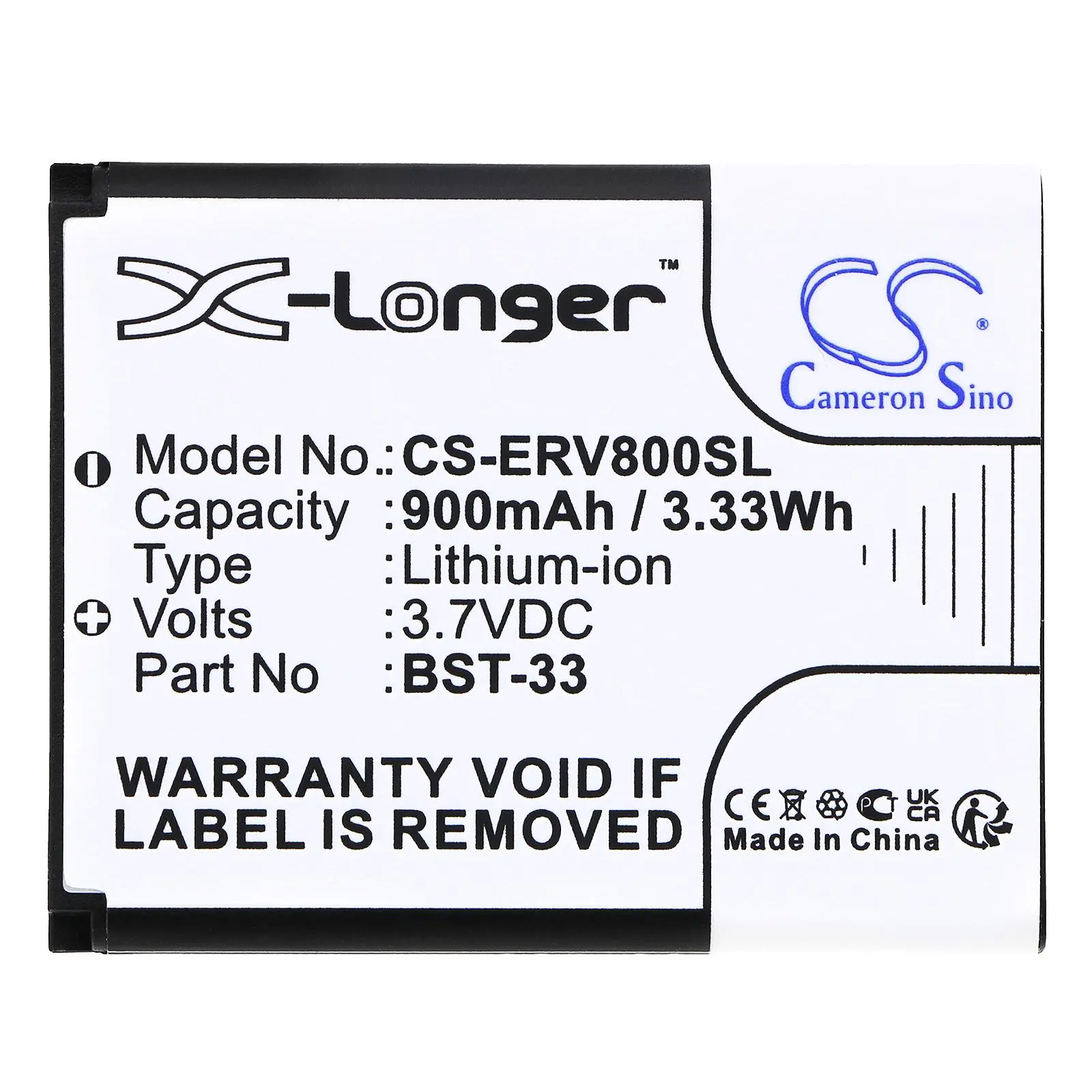 Батерия за мобилен телефон Sony Z800, G700, K800i, Z750 BST-33 LiIon  3,7V 900 mA Cameron Sino - image 2