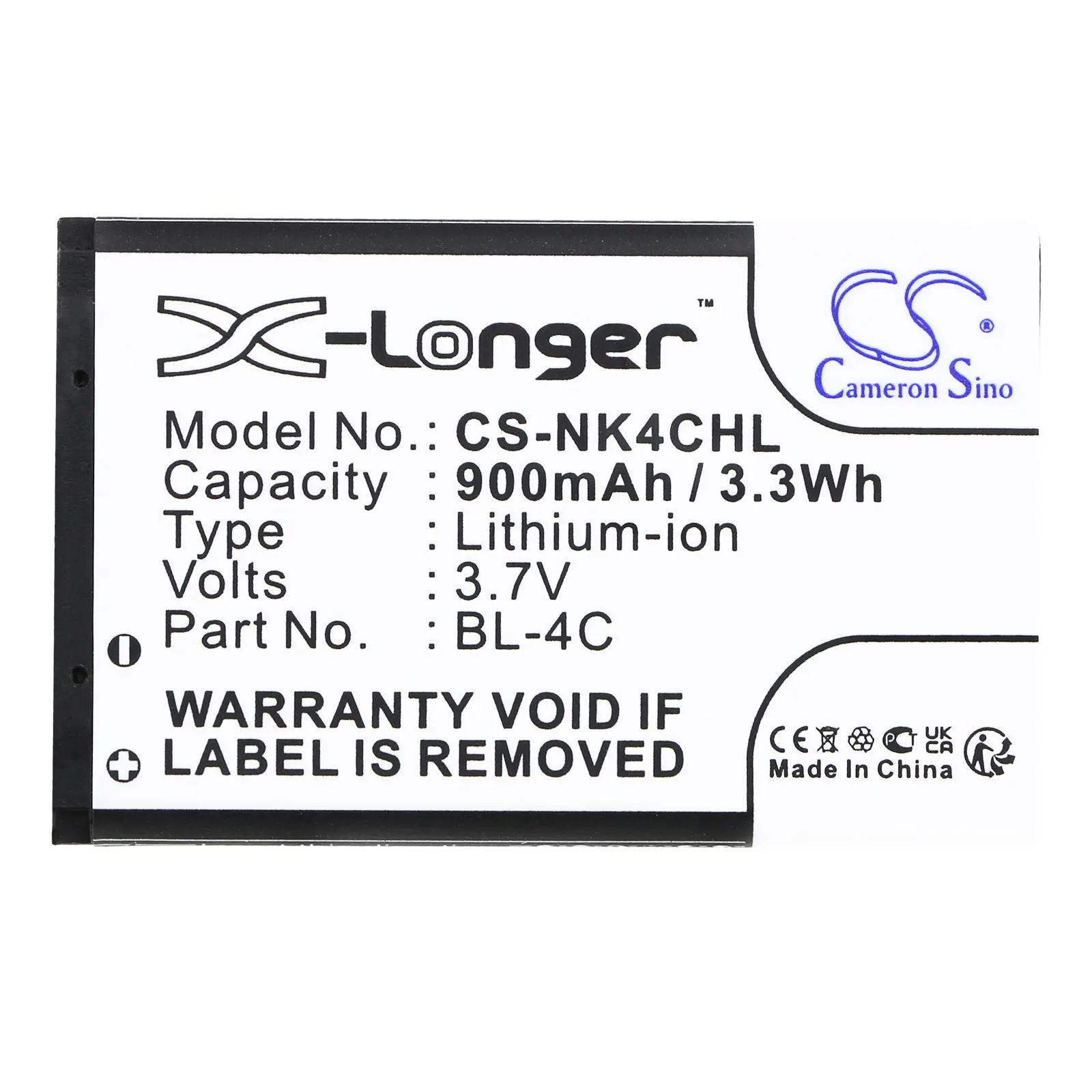 Батерия за мобилен телефон NOKIA 6100, 6200, 107, 108 BL-4C LiIon 3,7V 900mAh CAMERON SINO - image 2