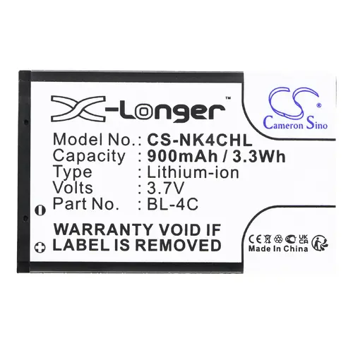 Baterie pentru telefon mobil NOKIA 6100, 6200, 107, 108 BL-4C LiIon 3,7V 900mAh CAMERON SINO - 3
