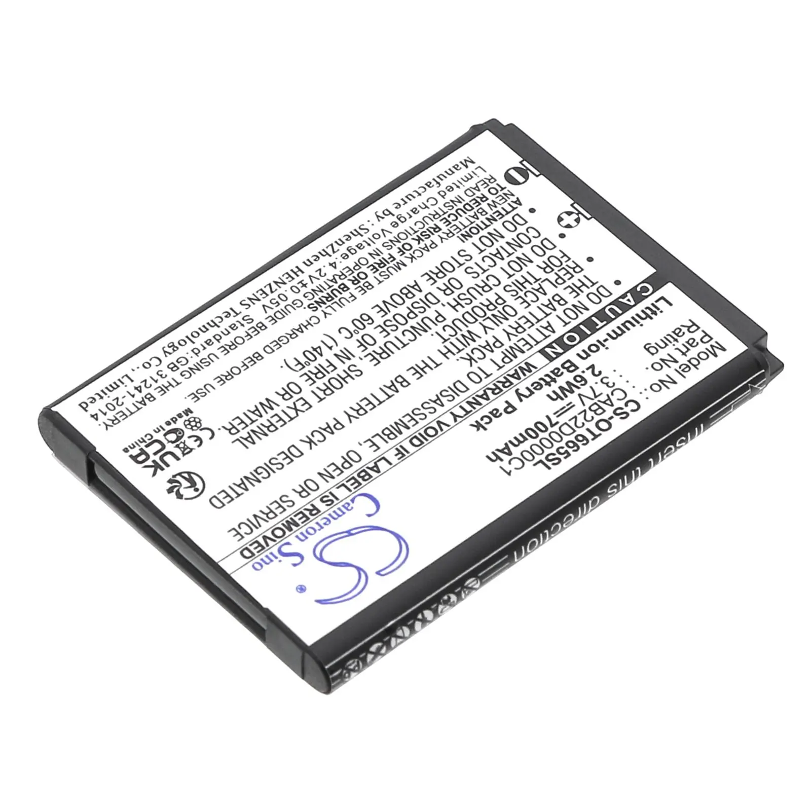 Батерия за мобилен телефон ALCATEL 2010D, One Touch 356, One Touch 665 CAB22B0000C1 LiIon 3,7V 700mAh CAMERON SINO - image 1