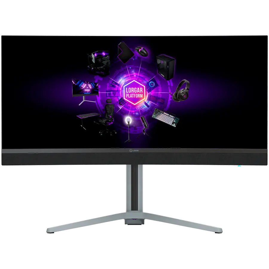 LORGAR 34MP1, UWQHD MiniLED Gaming Monitor Pro, 34'' (3440*1440) VA curved monitor, black/milky grey - image 1