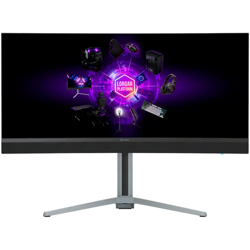 LORGAR 34MP1, UWQHD MiniLED Gaming Monitor Pro, 34'' (3440*1440) VA curved monitor, black/milky grey - image 1