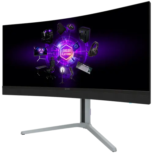 LORGAR 34MP1, UWQHD MiniLED Gaming Monitor Pro, 34'' (3440*1440) VA curved monitor, black/milky grey - image 2