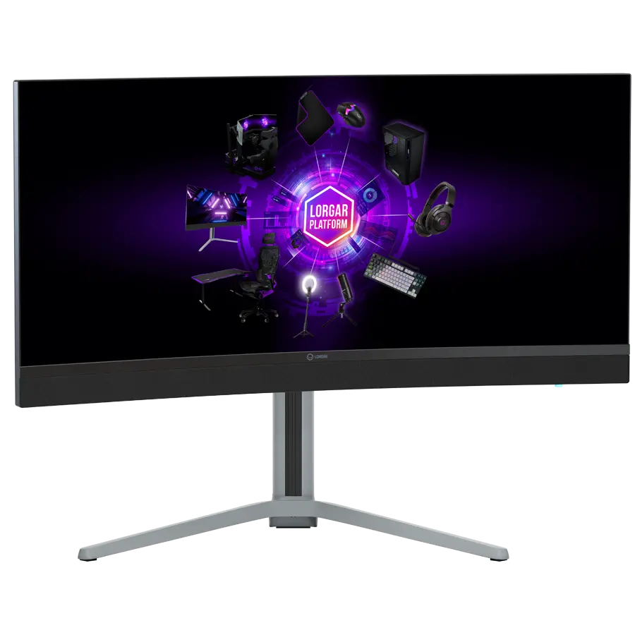 LORGAR 34MP1, UWQHD MiniLED Gaming Monitor Pro, 34'' (3440*1440) VA curved monitor, black/milky grey - image 3