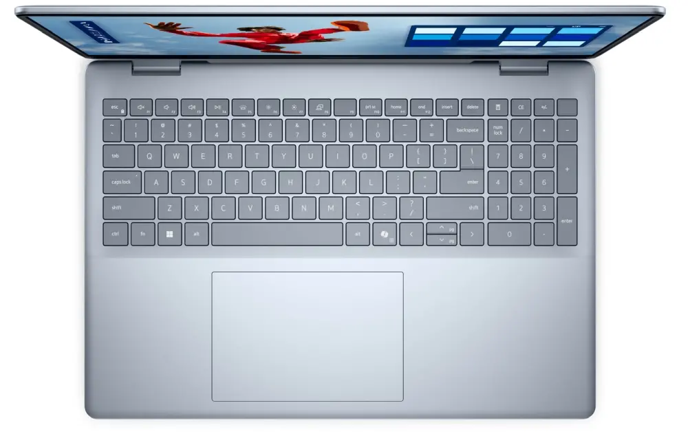 Лаптоп, Dell 16 Plus DB16250, Intel Ultra 7 256V (47 TOPS NPU, 8 cores, up to 4.8 GHz), 16.0" 2.5K (2560x1600) WVA/IPS 300nits AG, 16 GB: LPDDR5x, 8533 MT/s (onb), 512GB M.2 SSD, Intel Arc, FHD Cam and Mic, Wi-Fi 7, Backlit Kb, Win11 Pro, Ice Blue, 3Y CI - image 3