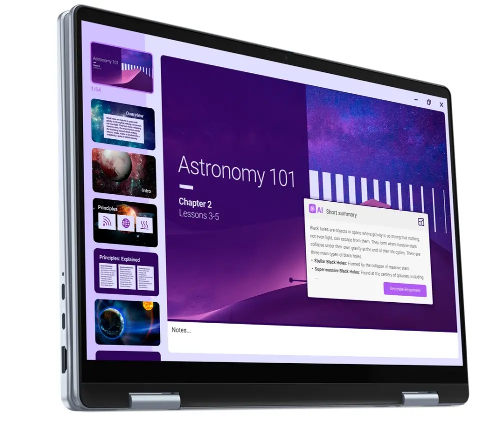 Лаптоп, Dell 14 Plus 2-in-1 DB04250, Intel Ultra 5 226V (40 TOPS NPU, 8 cores, up to 4.5 GHz), 14" 16:10 FHD+(1920x1200) Touch 300nits WVA AG, 16GB, LPDDR5X, 8533MT/s (onboard), 512GB M.2 SSD PCIe, Intel Arc, FHD RGB and Mic, Wi-Fi 7, FPR, Backlit Kb, Win 11 Pro - image 4