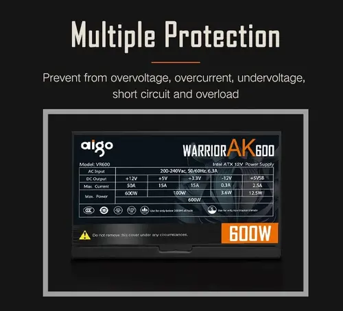 Aigo захранващ блок PSU 600W - Warrior AK600 RGB - image 7
