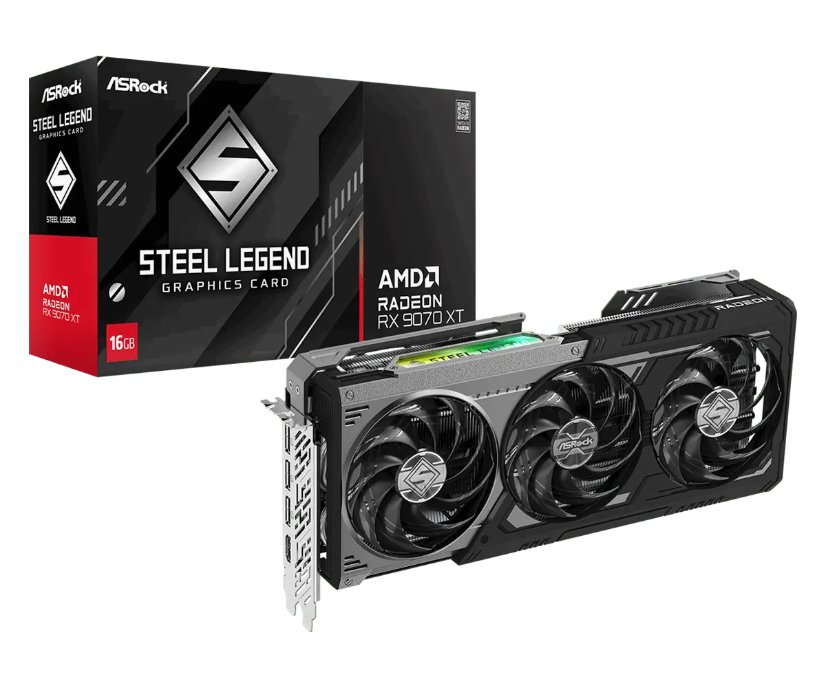 Видео карта ASRock RADEON RX 9070 XT STEEL LEGEND DARK 16GB GDDR6 - image 4
