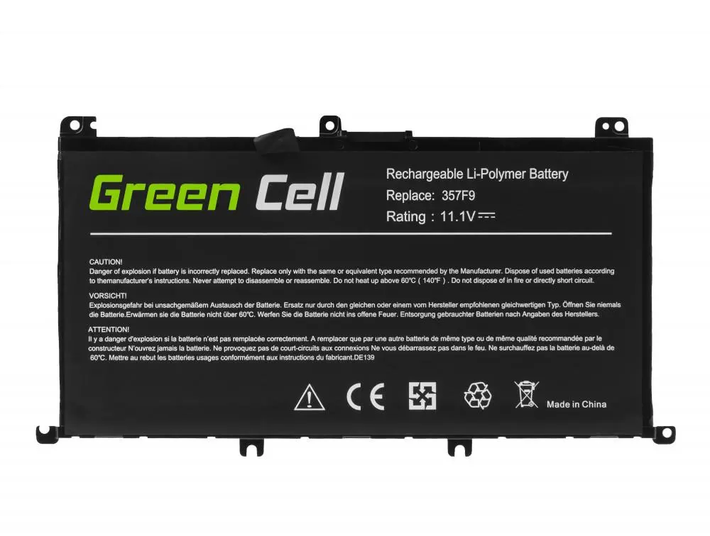Батерия за лаптоп GREEN CELL, Dell Inspiron 15 5576 5577 7557 7559 7566 7567 357F9 11.1V 4200mAh - image 2