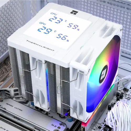 Thermalright cooler procesor CPU Cooler Peerless Assassin 120 Digital A-RGB Alb - Dual-Tower - LGA1851/AM5 - 9