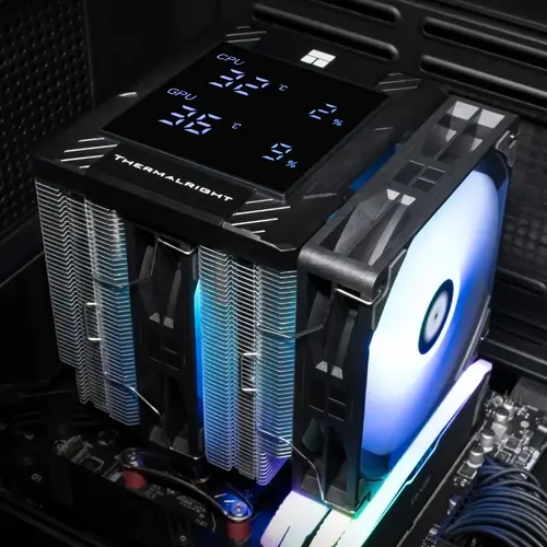 Thermalright cooler procesor CPU Cooler Peerless Assassin 120 Digital A-RGB Negru - Dual-Tower - LGA1851/AM5 - 9